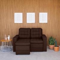 Sofá 2 Lugares Retrátil Lubeck Plush Suede Marrom 140 cm - 2