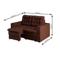 Sofá 2 Lugares Retrátil Lubeck Plush Suede Marrom 140 cm - 3