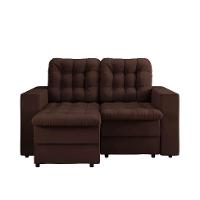 Sofá 2 Lugares Retrátil Lubeck Plush Suede Marrom 140 cm - 5