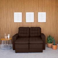 Sofá 2 Lugares Retrátil Lubeck Plush Suede Marrom 140 cm - 7