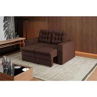 Sofá 2 Lugares Retrátil Lubeck Plush Suede Marrom 140 cm - 8