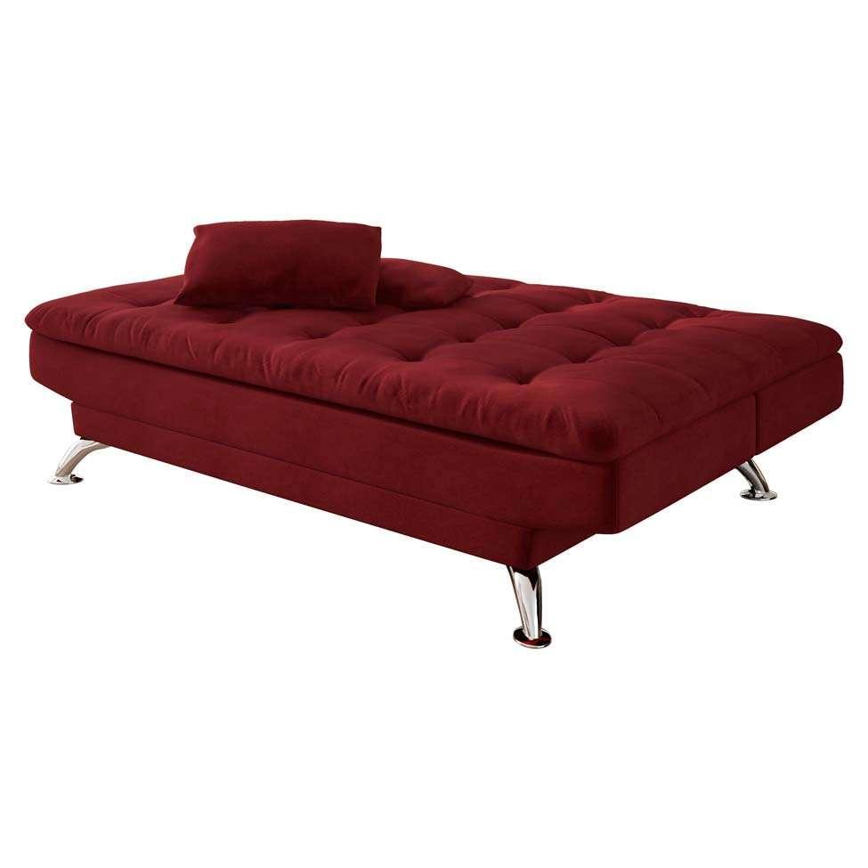 Sofá-Cama Casal 3 Lugares Premium Suede Vermelho - 8