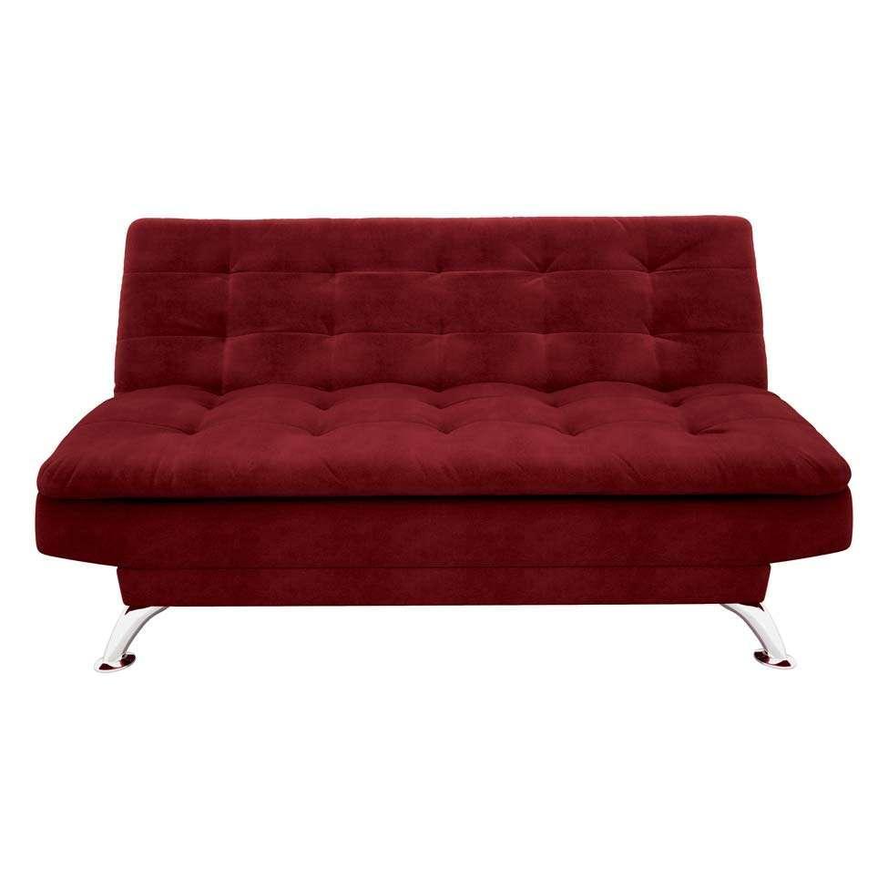 Sofá-Cama Casal 3 Lugares Premium Suede Vermelho - 10