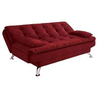 Sofá-Cama Casal 3 Lugares Premium Suede Vermelho - 6