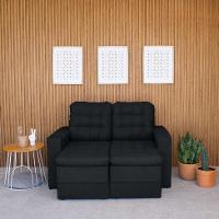 Sofá 2 Lugares Retrátil Lubeck Plush Suede Preto 140 cm - 7