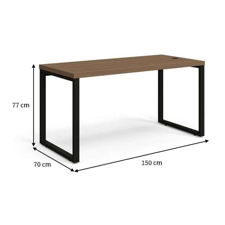 Conjunto de Mesa Munique Carvalho 150 cm com Cadeira de Escritório Presidente Giratória com Relax Office Plus Preta - 3
