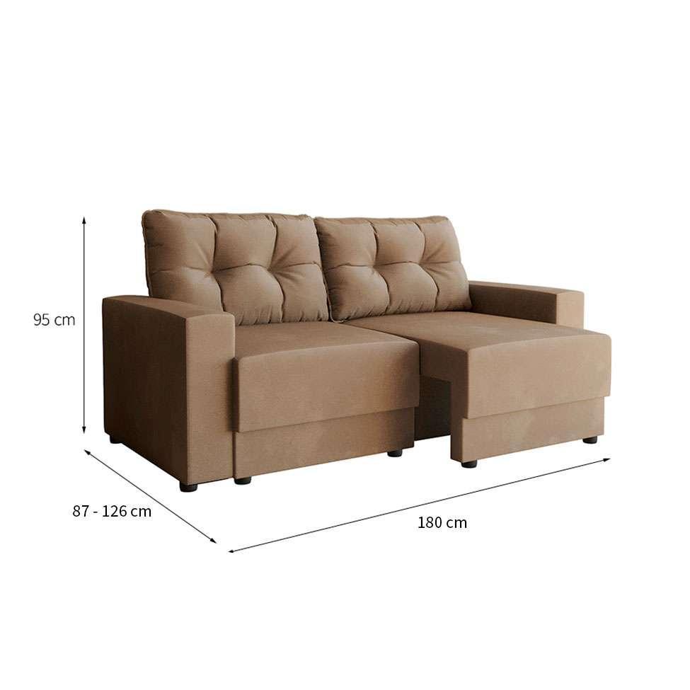 Conjuntos de Sofás 2 e 3 Lugares Lubeck Retrátil Bege - 5