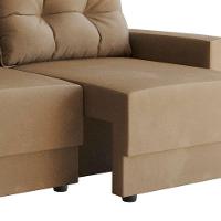 Sofá 3 Lugares Retrátil Lubeck Suede Bege 180 cm - 5