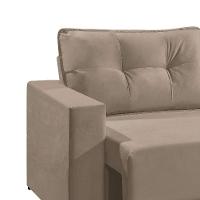 Sofá 3 Lugares Retrátil Lubeck Suede Bege 180 cm - 6