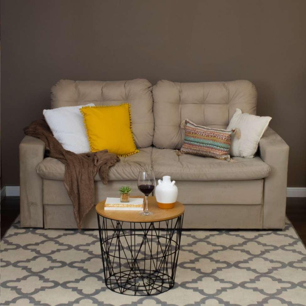 Sofá 3 Lugares Retrátil Lubeck Plush Suede Bege - 2