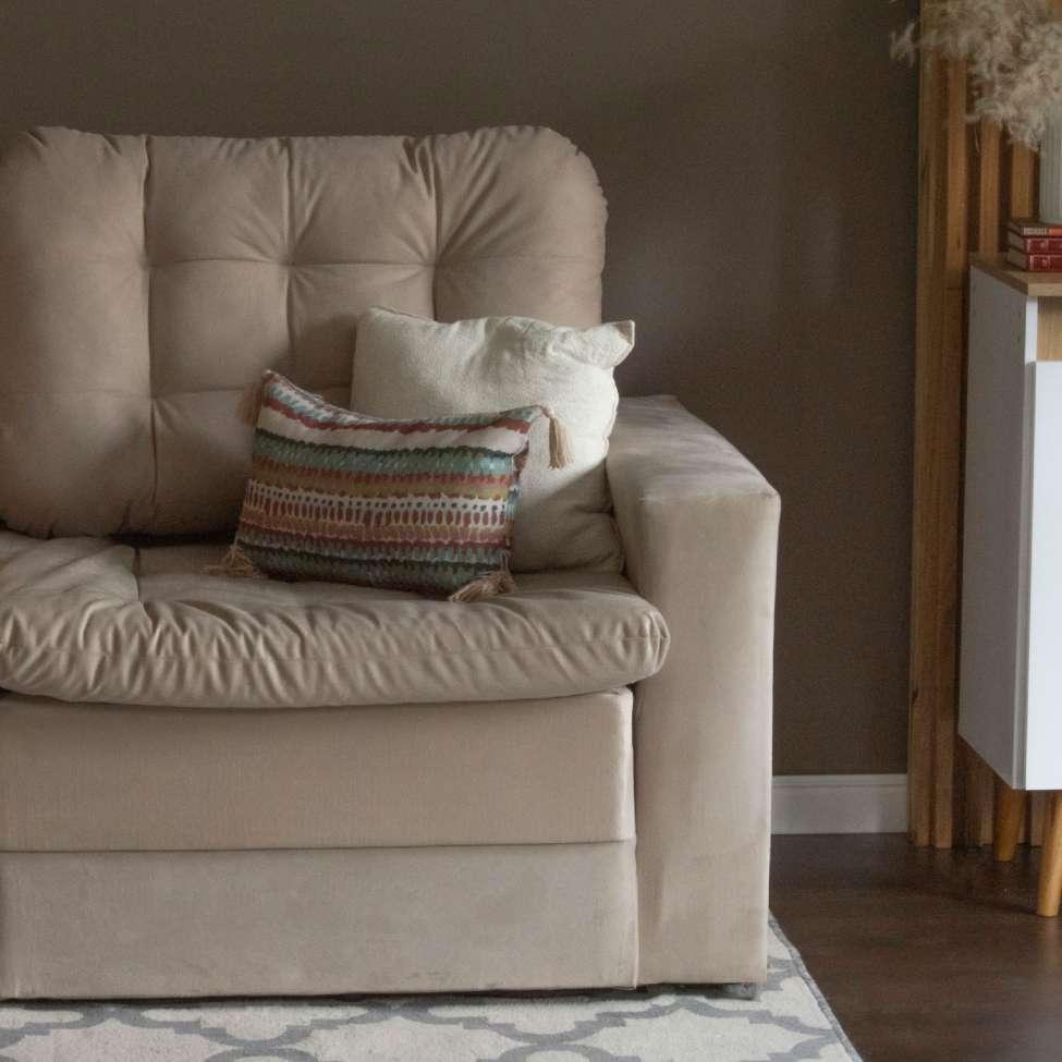 Sofá 3 Lugares Retrátil Lubeck Plush Suede Bege - 7