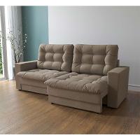 Sofá 3 Lugares Retrátil Lubeck Plush Suede Bege - 5