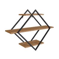 Conjunto de Escrivaninha Office 3 GV com Estante Paricel 40cm e Prateleira Driamante 80cm Grafite e Mel - 8