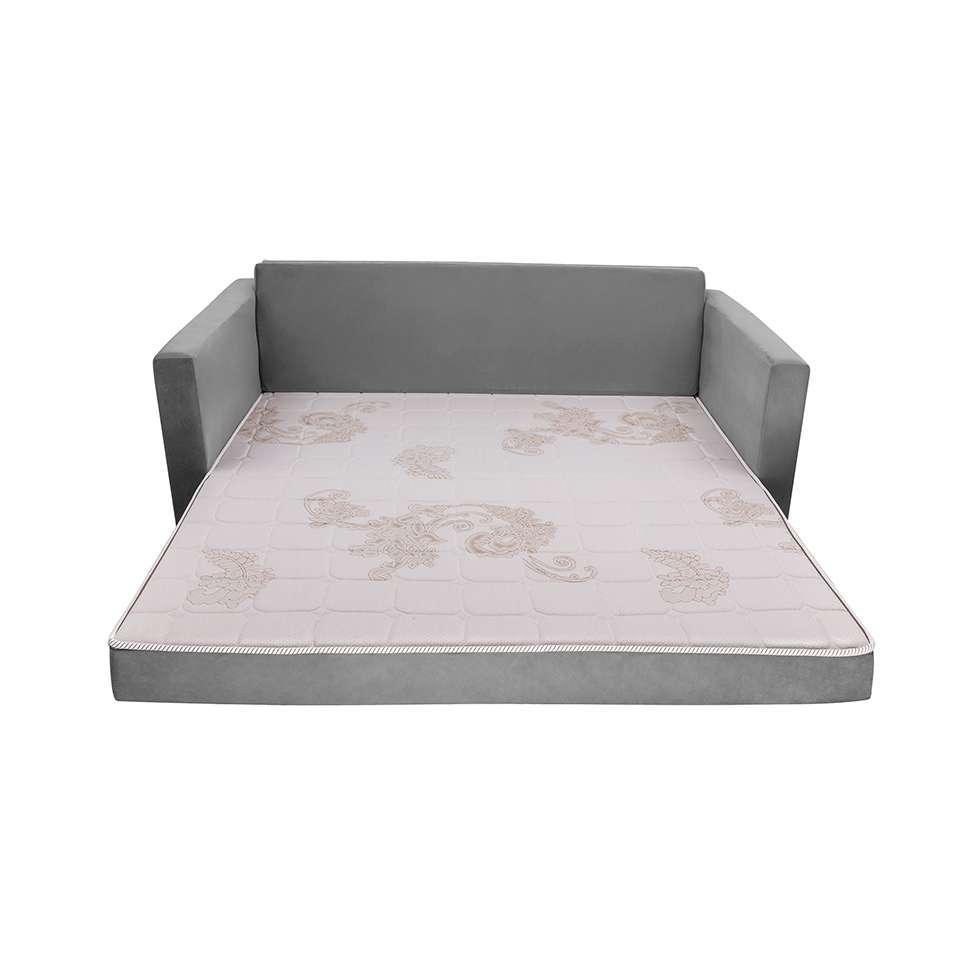 Sofá-Cama com Cama Auxiliar Casal 2 Lugares Trancoso Suede Cinza - 6