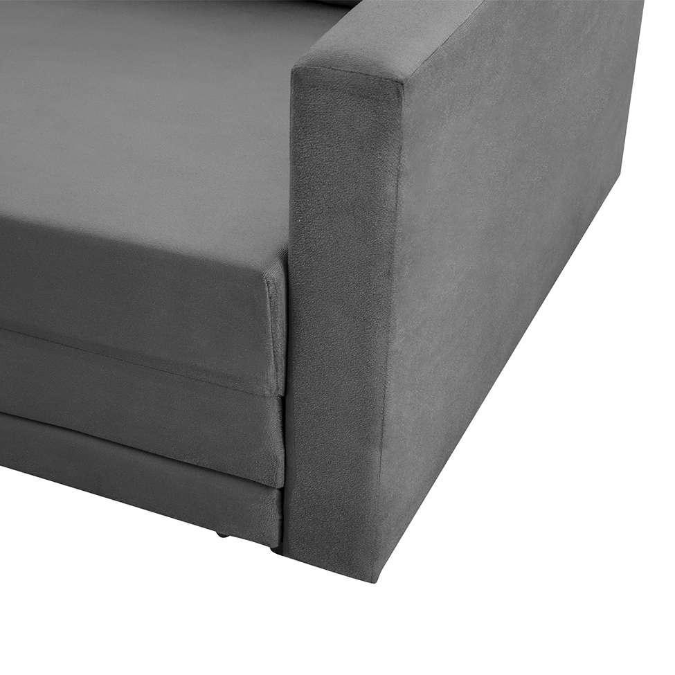 Sofá-Cama com Cama Auxiliar Casal 2 Lugares Trancoso Suede Cinza - 7