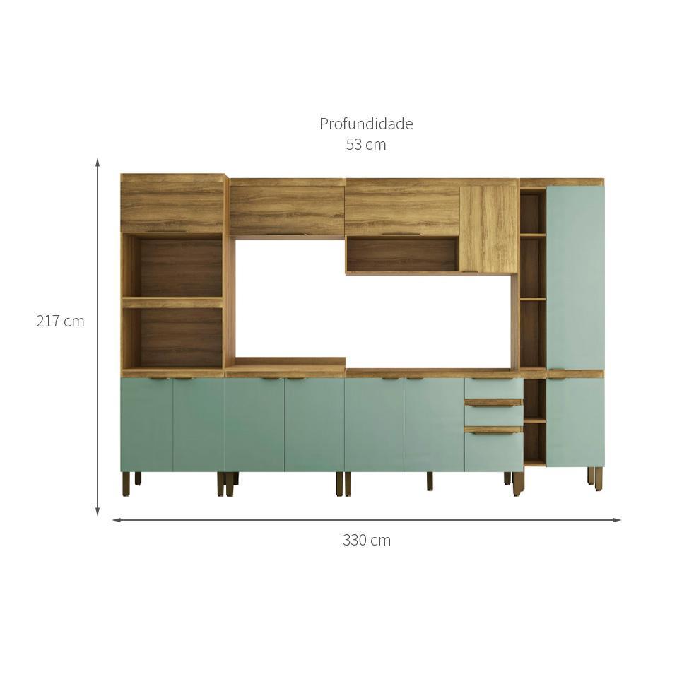 Cozinha Completa Magnólia 12 PT 3 GV Mel e Verde - 3