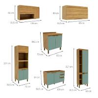 Cozinha Completa Magnólia 12 PT 3 GV Mel e Verde