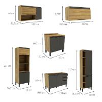 Cozinha Completa Magnólia 12 PT 3 GV Mel e Grafite