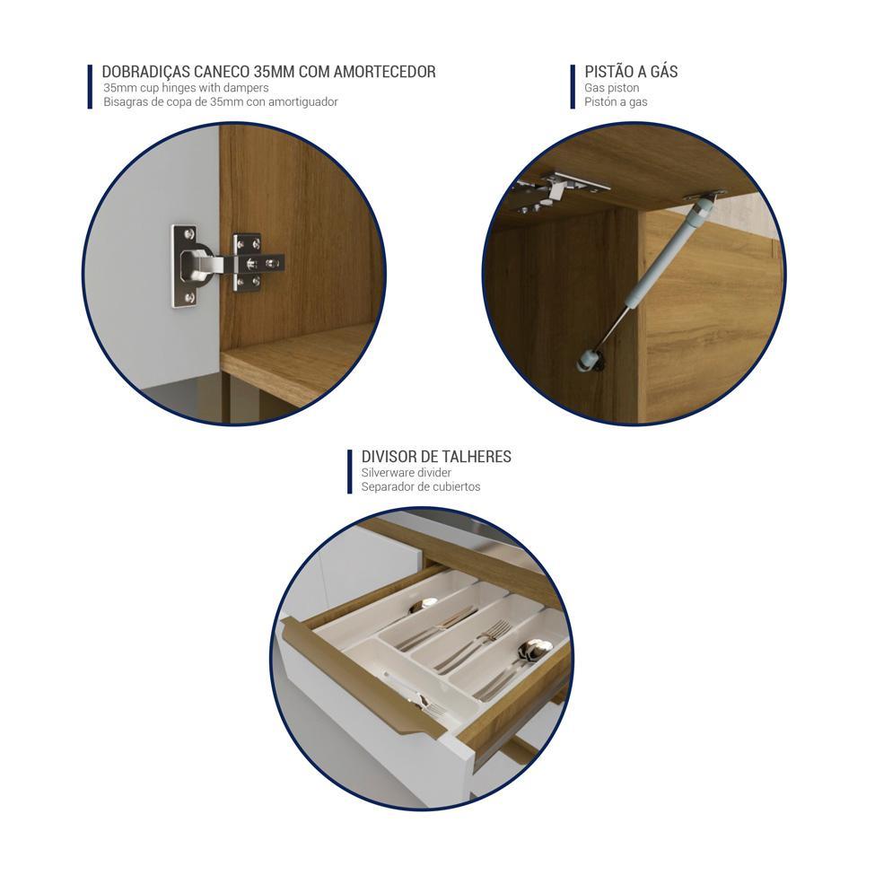 Cozinha Completa Magnólia 10 PT 3 GV Mel e Grafite - 6