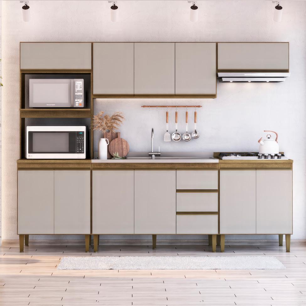 Cozinha Completa Margarida 11 PT 3 GV Mel e Arenas - 1