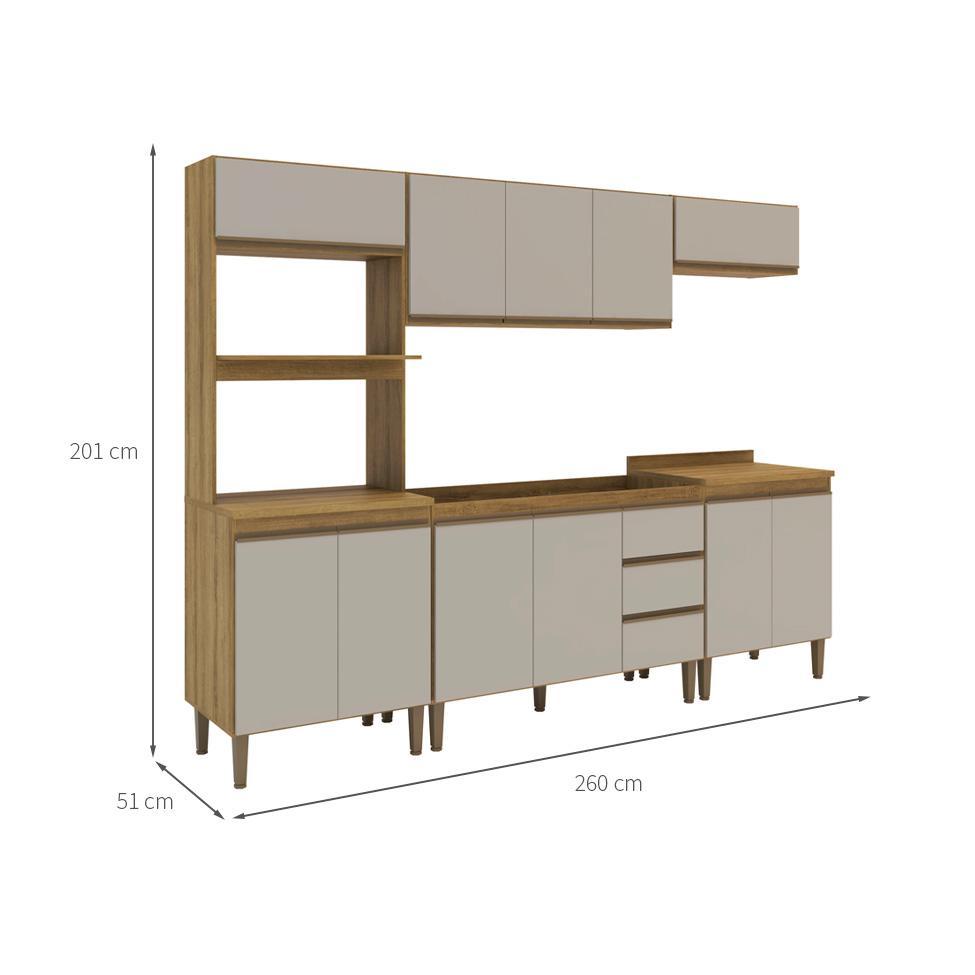 Cozinha Completa Margarida 11 PT 3 GV Mel e Arenas - 3