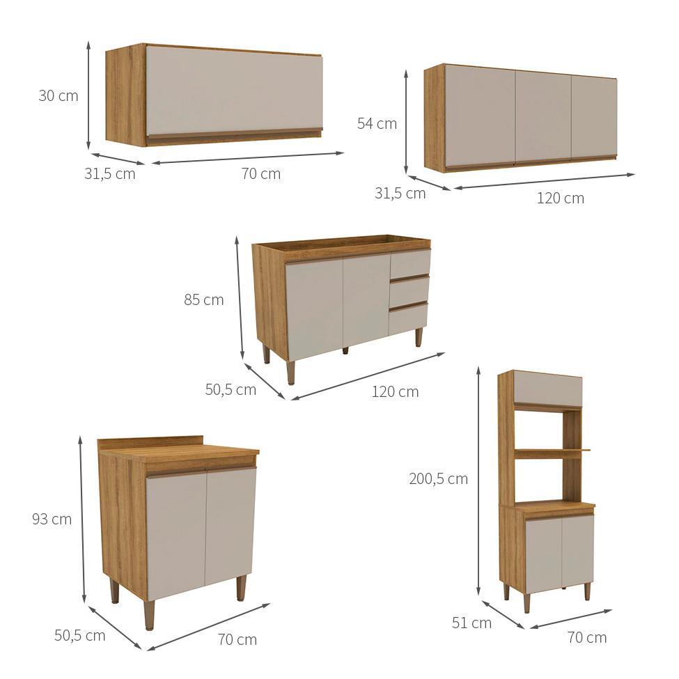Cozinha Completa Margarida 11 PT 3 GV Mel e Arenas - 4