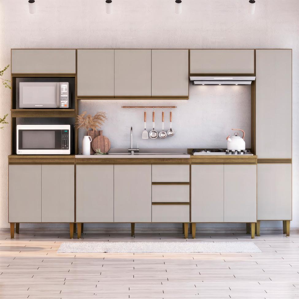 Cozinha Completa Margarida 13 PT 3 GV Mel e Arenas - 1