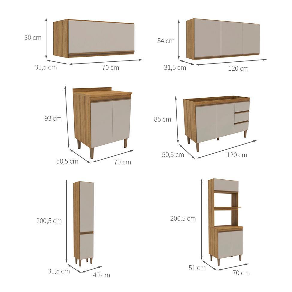 Cozinha Completa Margarida 13 PT 3 GV Mel e Arenas - 4