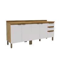 Cozinha Compacta Magnólia com 2 Balcões 4 PT 3 GV Mel e Branca - 2