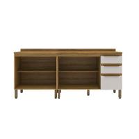 Cozinha Compacta Magnólia com 2 Balcões 4 PT 3 GV Mel e Branca - 5