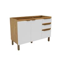 Cozinha Compacta Magnólia com 2 Balcões 4 PT 3 GV Mel e Branca - 6