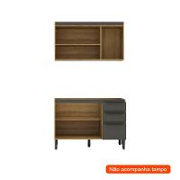 Cozinha Compacta Magnólia com Armário Aéreo 4 PT 3 GV Mel e Grafite - 2