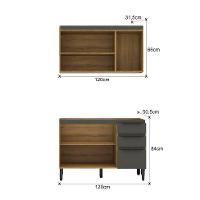 Cozinha Compacta Magnólia com Armário Aéreo 4 PT 3 GV Mel e Grafite - 3