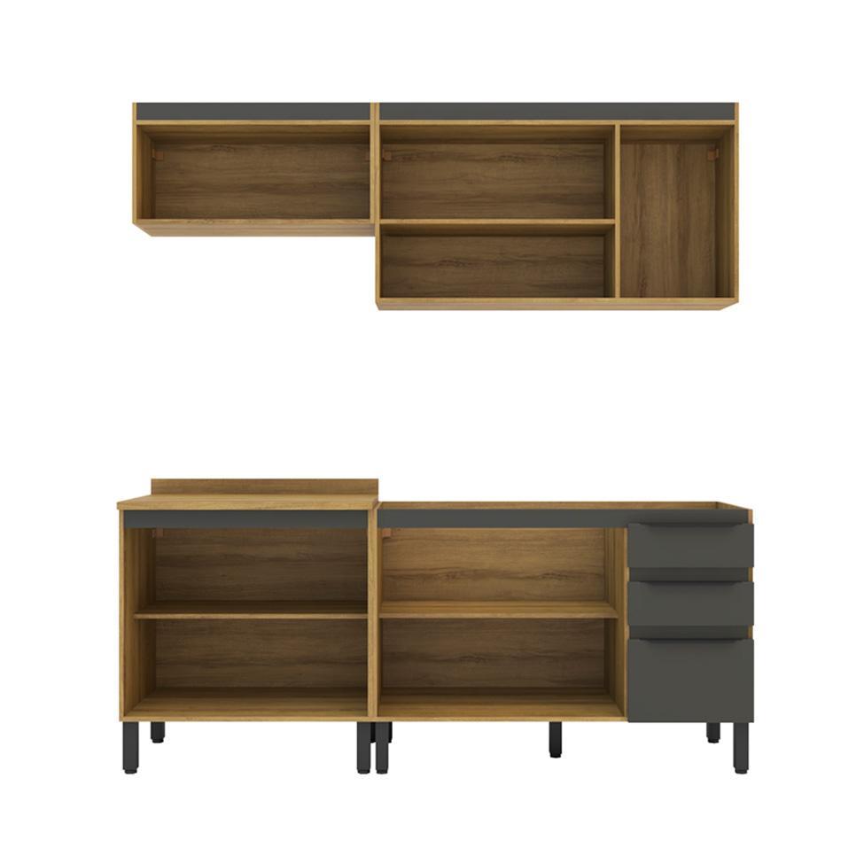 Cozinha Completa Magnólia 7 PT 3 GV Mel e Grafite - 7