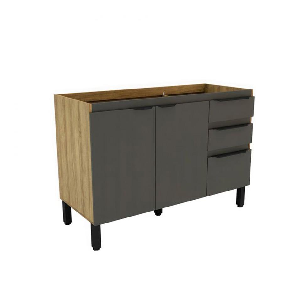 Cozinha Completa Magnólia 7 PT 3 GV Mel e Grafite - 10