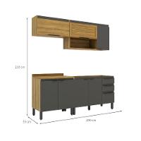 Cozinha Completa Magnólia 7 PT 3 GV Mel e Grafite - 3