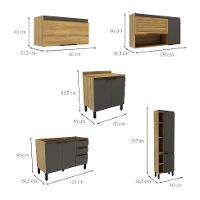 Cozinha Completa Magnólia 9 PT 3 GV Mel e Grafite