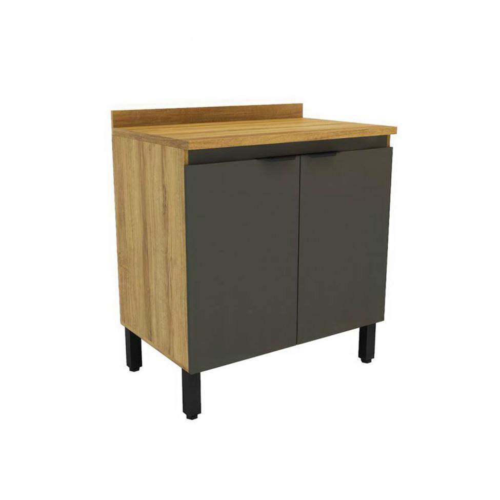 Cozinha Compacta Magnólia com 2 Balcões 4 PT 3 GV Mel e Grafite - 8