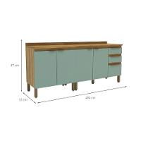 Cozinha Compacta Magnólia com 2 Balcões 4 PT 3 GV Mel e Verde - 3