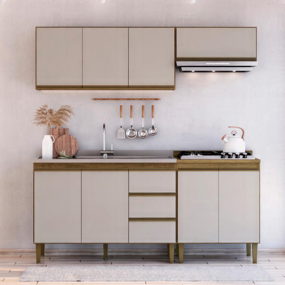 Cozinha Completa Margarida 8 PT 3 GV Mel e Arenas - 1