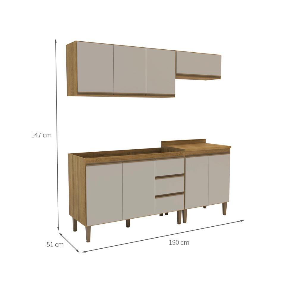 Cozinha Completa Margarida 8 PT 3 GV Mel e Arenas - 3
