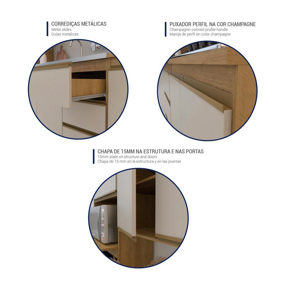 Cozinha Completa Margarida 8 PT 3 GV Mel e Arenas - 10