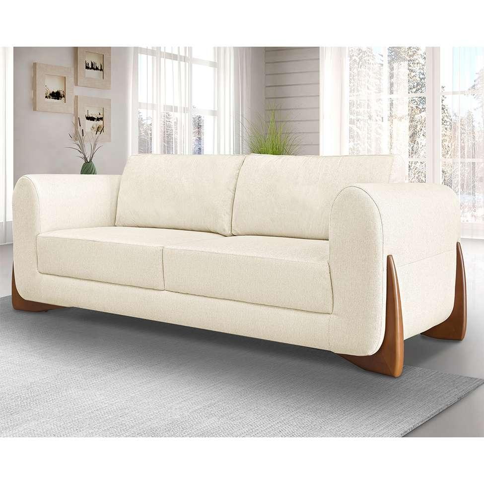 Sofá 2 Lugares Yves Linho Rústico Natural - 2