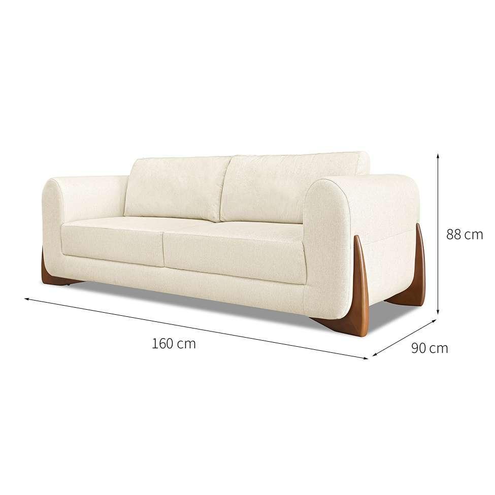 Sofá 2 Lugares Yves Linho Rústico Natural - 3