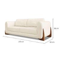 Sofá 2 Lugares Yves Linho Rústico Natural - 3