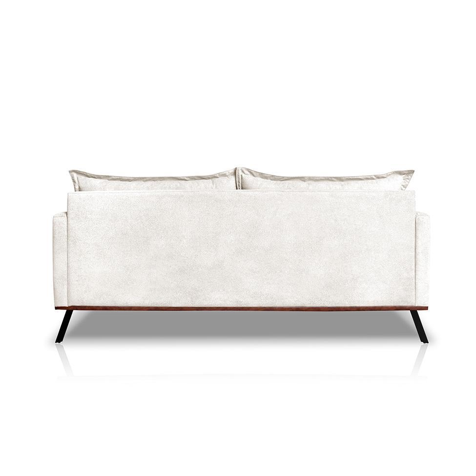 Sofá 3 Lugares Zeus Linho Bouclê Off White 180 cm - 4