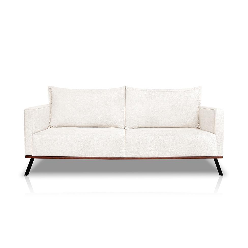 Sofá 3 Lugares Zeus Linho Bouclê Off White 180 cm - 5