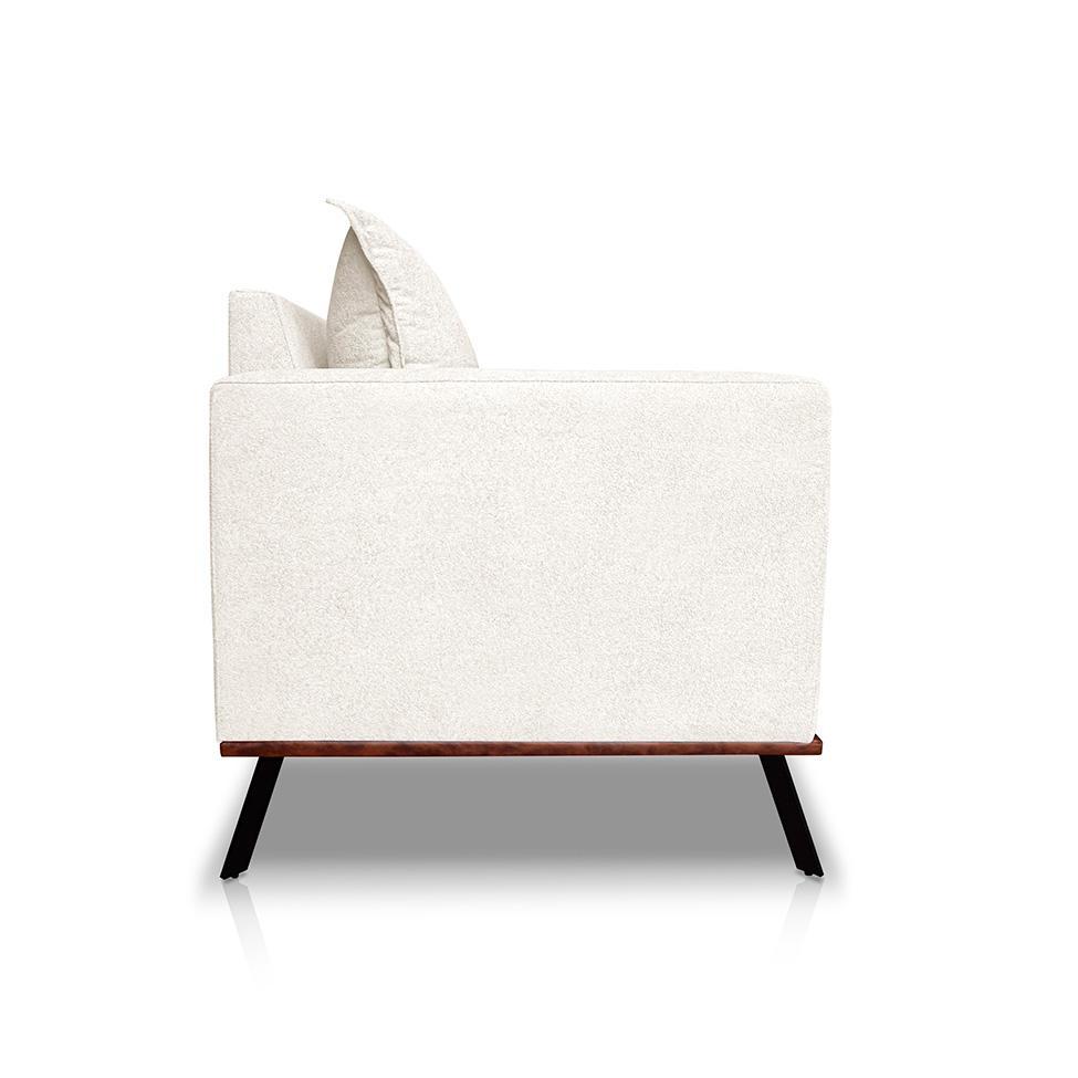 Sofá 3 Lugares Zeus Linho Bouclê Off White 180 cm - 6