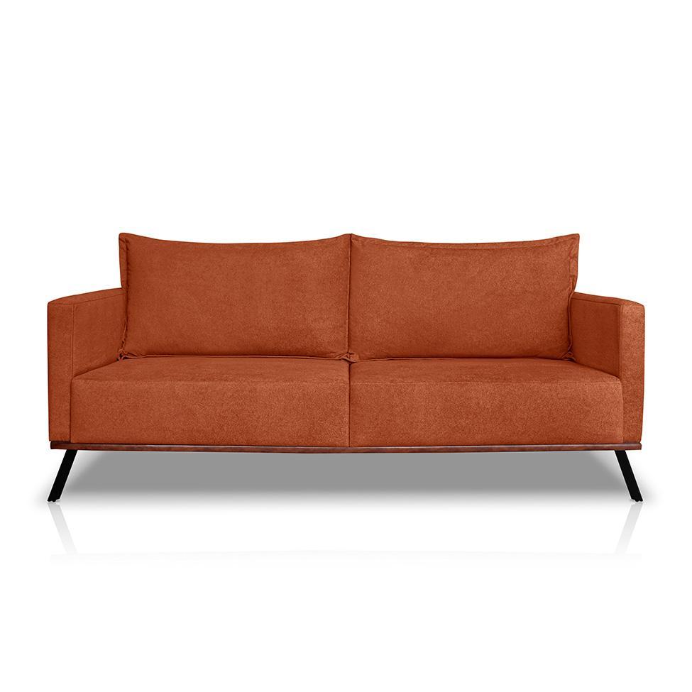 Sofá 3 Lugares Zeus Linho Bouclê Terracota 220 cm - 5