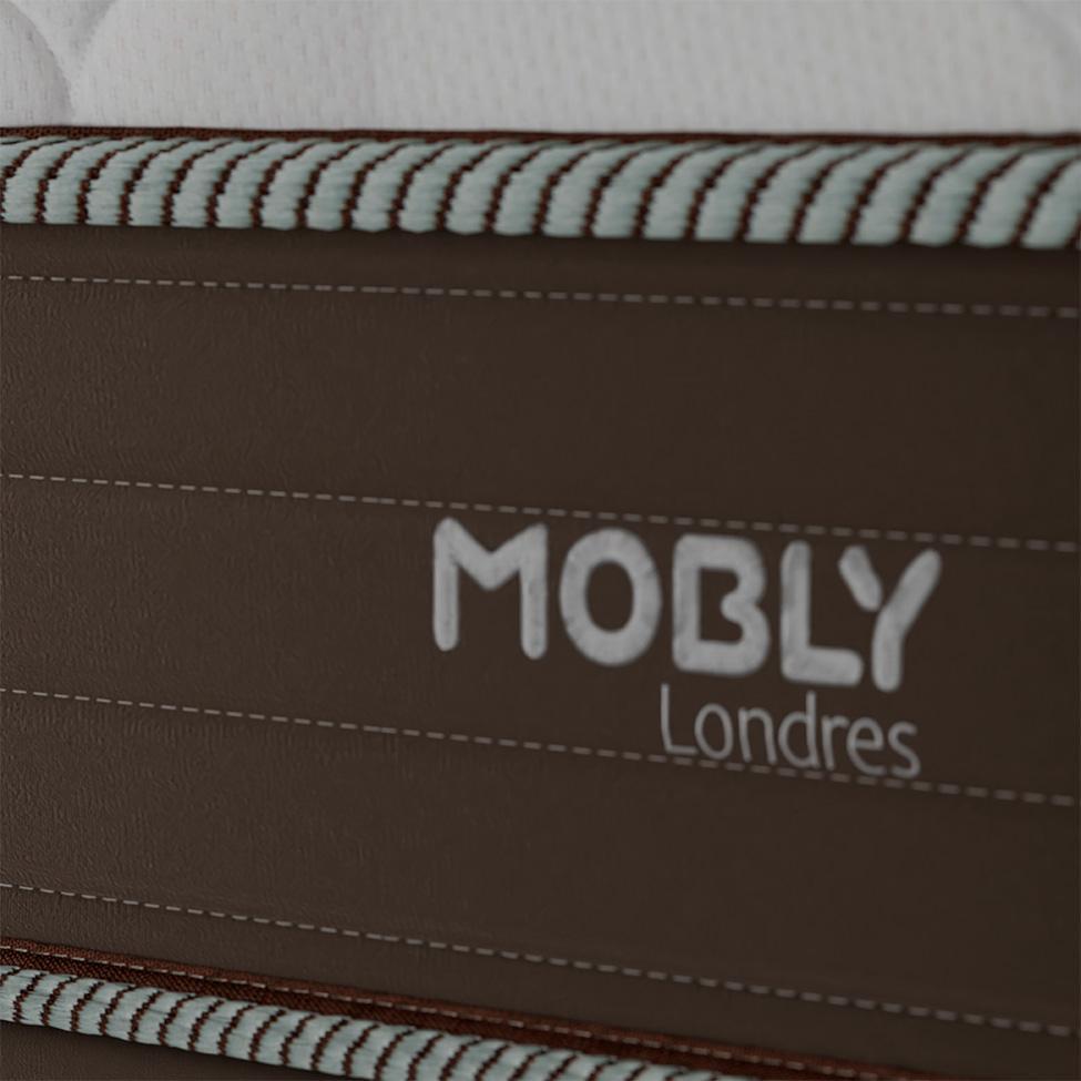Cama Box Solteiro Londres com Colchão Molas Ensacadas (63x88x188) Marrom e Branca - 5